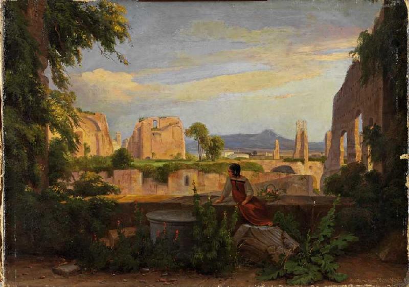 Ruinen der Villa Mills auf dem Palatin in Rom od Wilhelm Ahlborn