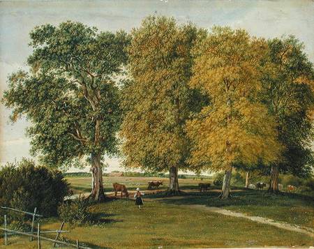 Herder with Cattle beneath Autumnal Trees od Wilhelm Alexander Wolfgang von Kobell