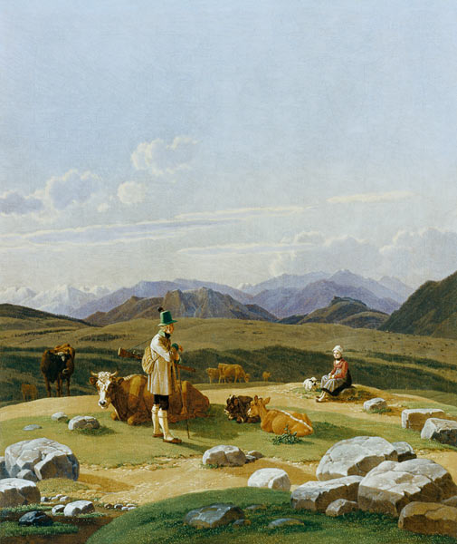 Hunter on the high Alpine pasture. od Wilhelm Alexander Wolfgang von Kobell