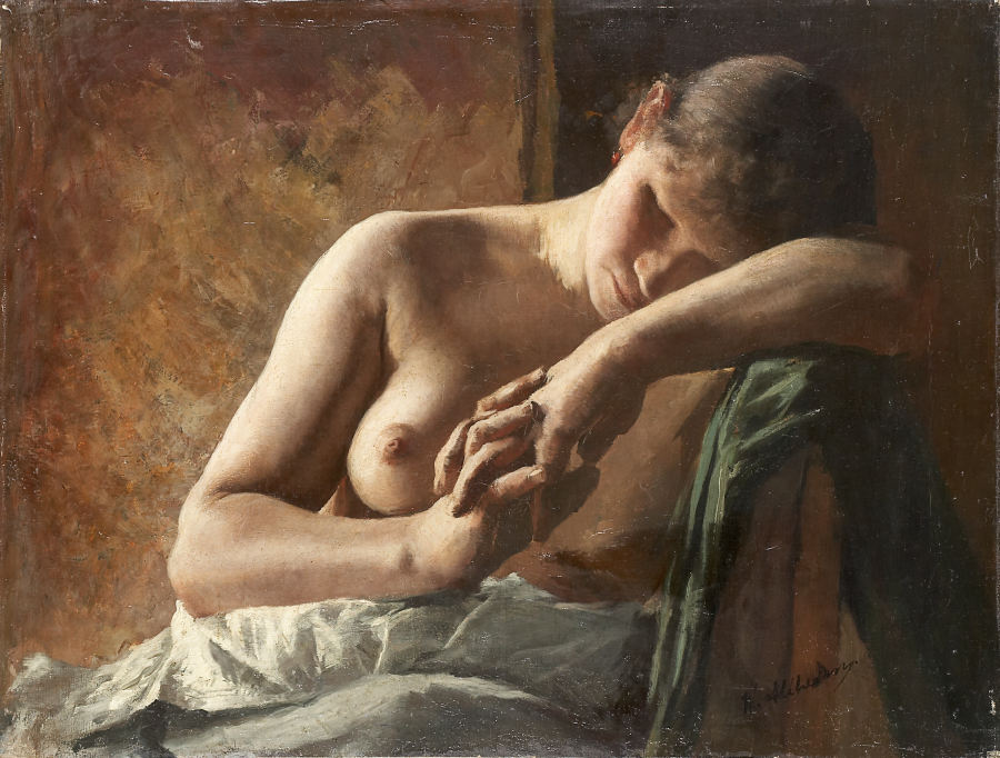 Model study of a sleeping girl od Wilhelm Altheim