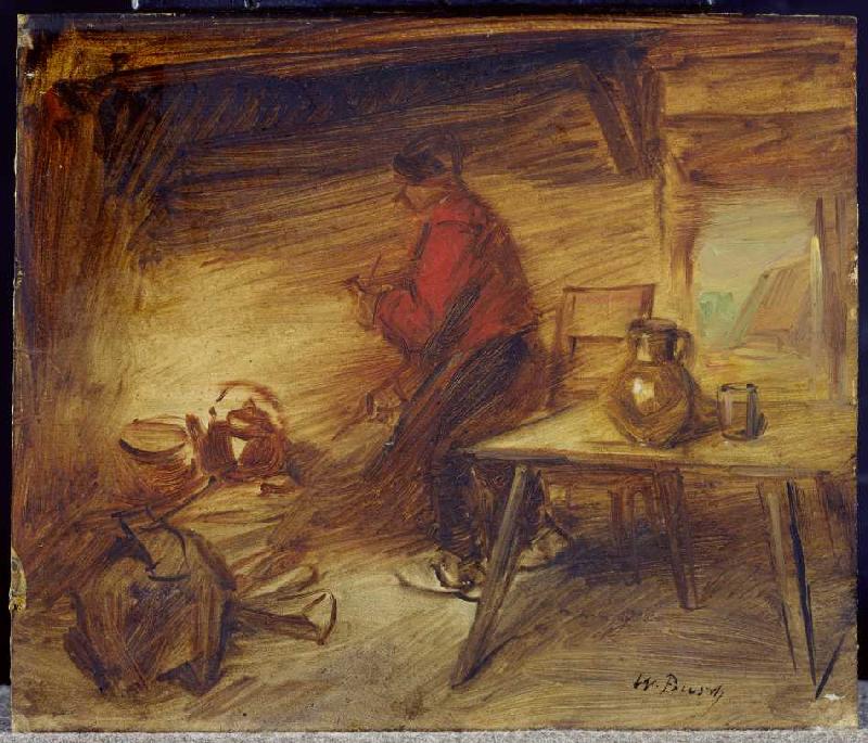 Bauer in einer Stube od Wilhelm Busch