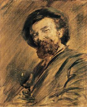 Self-portrait with wine-glass