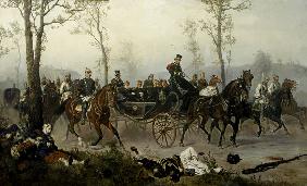Napoleon III. and Bismarck on the way to Paris.