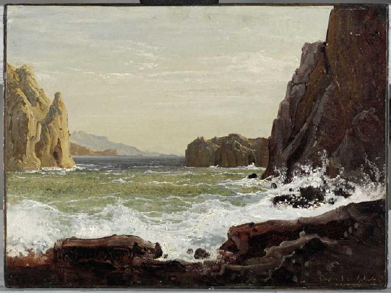 Küste von Capri od Wilhelm Ferd.August Schirmer