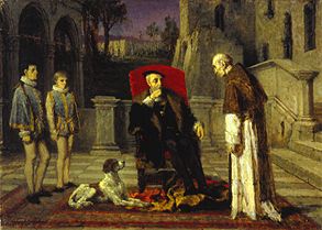 Emperor Karl V. in the piece Justinian cloister od Wilhelm Leopolski