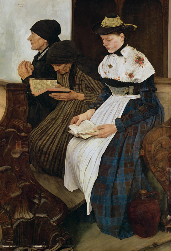 The three women in the church od Wilhelm Maria Hubertus Leibl