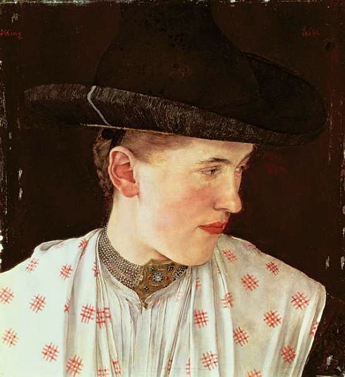 Head of a Peasant Girl, c.1880 od Wilhelm Maria Hubertus Leibl