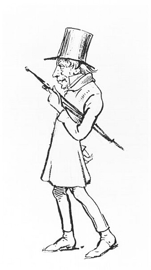 Caricature of Soren Aabye Kierkegaard od Wilhelm Marstrand