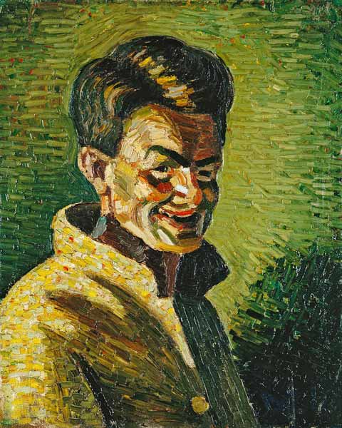 Selbstbildnis II (Lachend in gelber Jacke) od Wilhelm Morgner