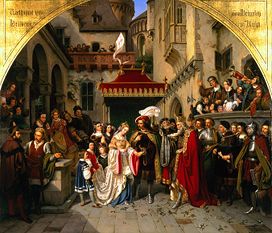 The wedding of the Käthchen of Heilbronn with the count Wetter od Wilhelm Nerenz