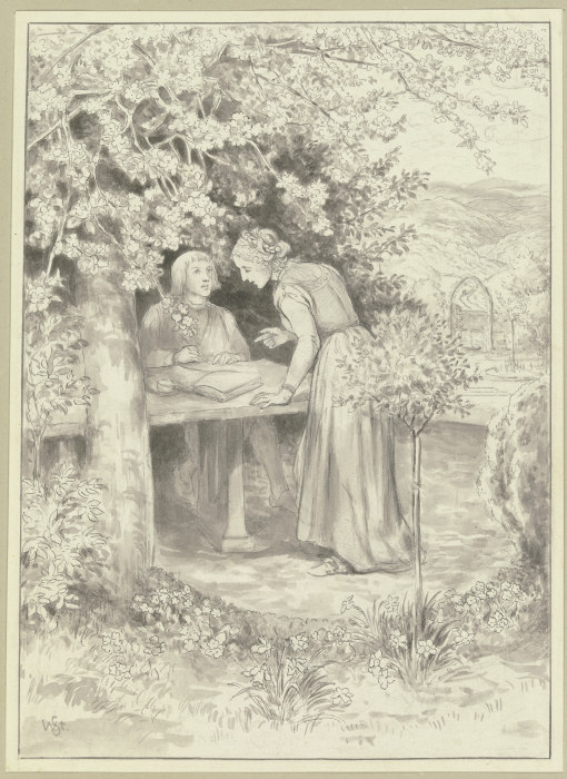 Diether und Irmela im Burggarten od Wilhelm Steinhausen