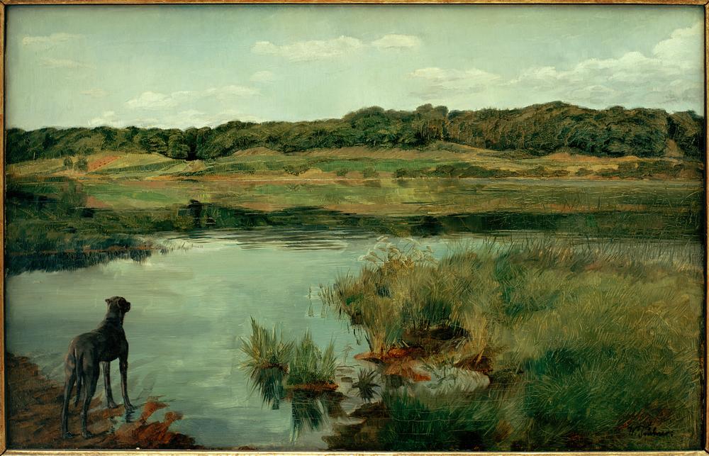 Mastiff at Lake Wesling od Wilhelm Trübner