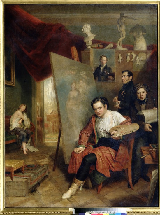 In studio of the painter Wilhelm Golicke od Wilhelm August Golicke
