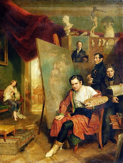 In the studio of the painter od Wilhelm August Golicke