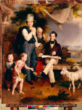 Self-Portrait with Portrait of the Artist George Dawe (1781-1829)
