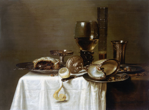 Quiet life with wine cup and Nautilusmuschel od Willem Claesz Heda