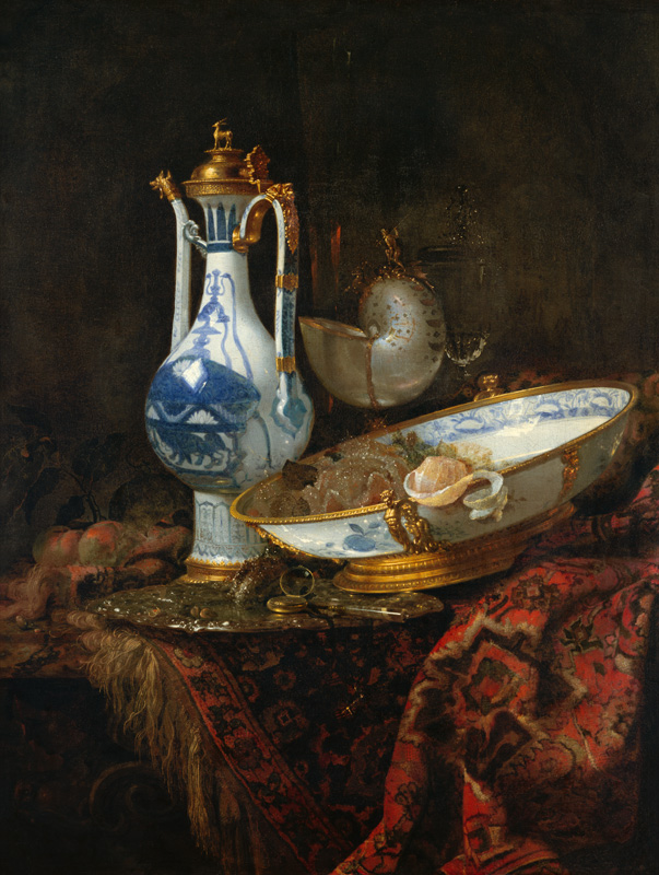 Quiet life with Delft can and bowl od Willem Kalf