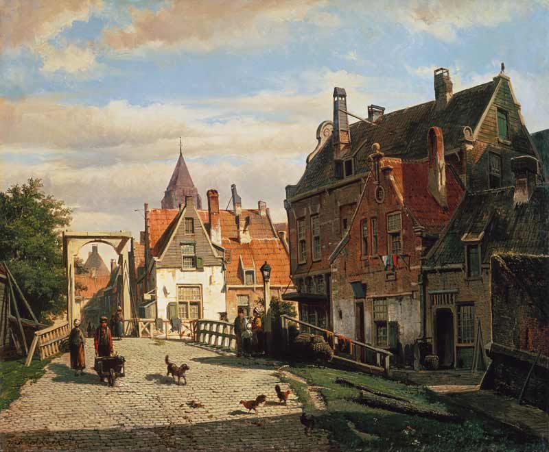 Dutch town view. od Willem Koekkoek
