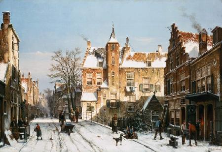 Dutch town in winter