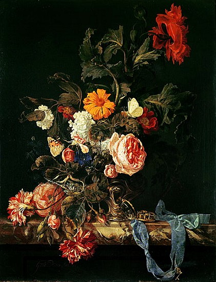 Still Life with Poppies and Roses od Willem van Aelst