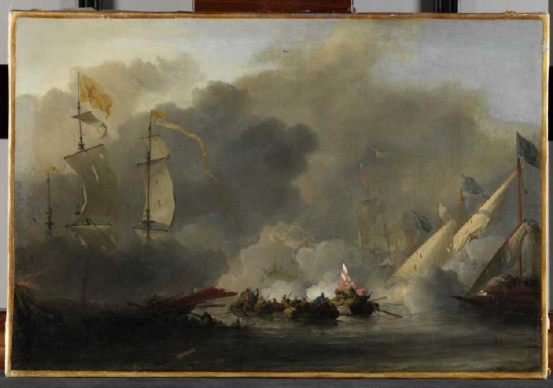 Die sogenannte Seeschlacht in der Solebay od Willem van de Velde d.J.