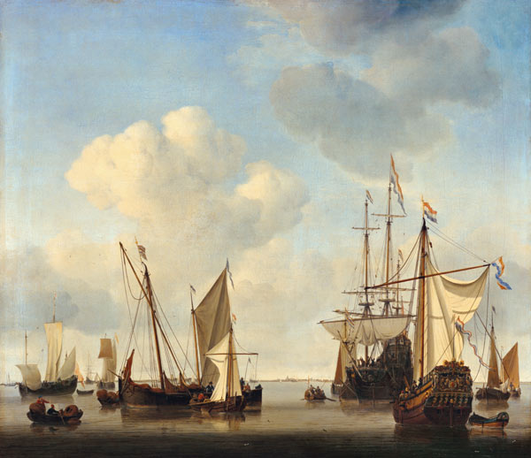 Warships on the Y. od Willem van de Velde d.J.