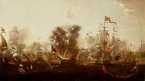 Explosion of the Eendracht in the Battle of Lowestoft od Willem van der Stoop