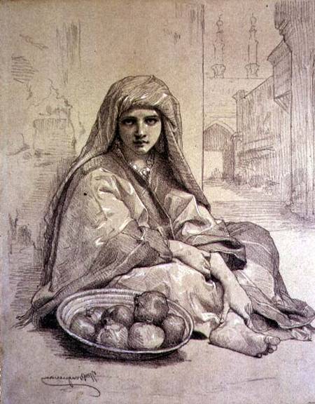 Algerian Girl Selling Pomegranates od William Adolphe Bouguereau