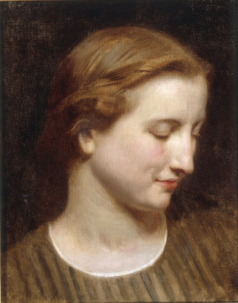 Woman in a Striped Dress. od William Adolphe Bouguereau