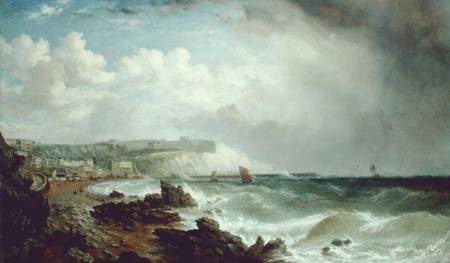 Ventnor, Isle of Wight, from the Beach, Approaching Squall od William Adolphus Knell
