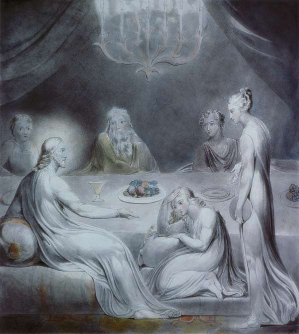 Christ in the House of Martha and Mary or The Penitent Magdalen od William Blake