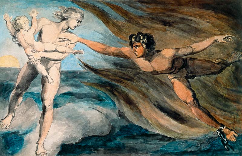 Good and Evil Angels Struggling for the Possession of a Child od William Blake