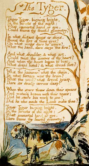 The Tyger, from Songs of Innocence od William Blake