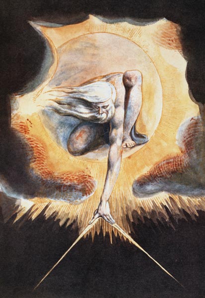 The Ancient of Days, from 'Europe a Prophecy', 1793 (etching with pen & ink, w/c and bodycolour on p od William Blake