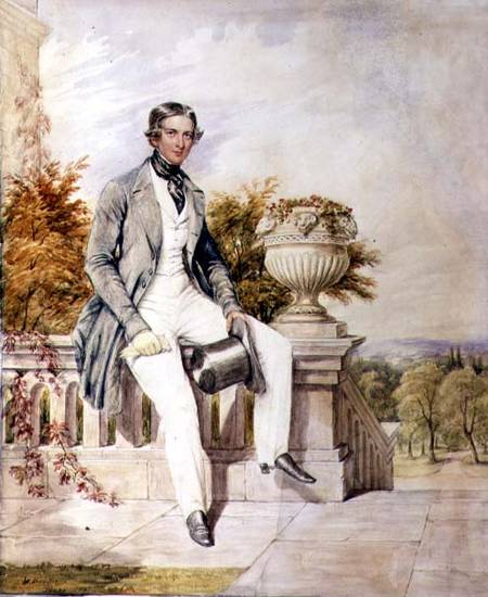 Portrait of a Seated Gentleman on a Terrace od William Bootham