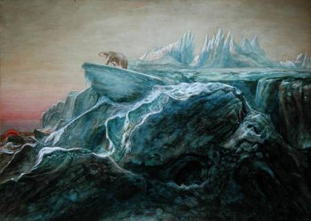 Polar Bear on an Iceberg od William Bradford