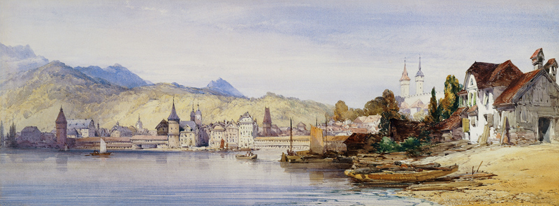 Luzern vom Vierwaldstättersee aus od William Callow