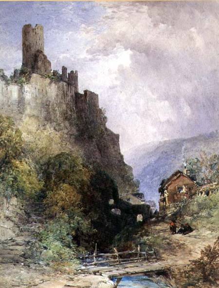 The Castle of Katz on the Rhine od William Callow