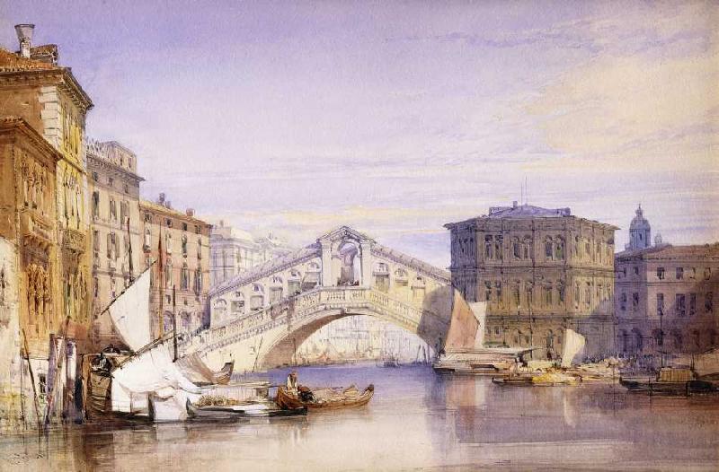 Die Rialto Brücke in Venedig od William Callow