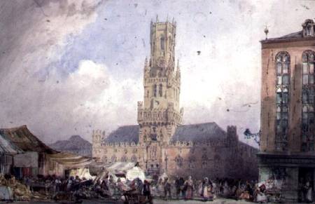 The Town Hall, Bruges od William Callow