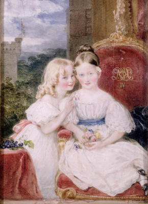 The daughters of Charles, 5th Duke of Richmond (oil on canvas) od William Charles Ross
