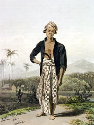 A Javan of the Lower Class, plate 2 from Vol. I of 'The History of Java' by Thomas Stamford Raffles od William Daniell