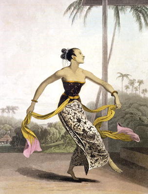 A Ronggeng or Dancing Girl, plate 21 from Vol. I of 'The History of Java' by Thomas Stamford Raffles od William Daniell