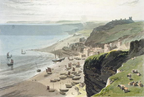 Hastings, from the East Cliff, from 'A Voyage Around Great Britain Undertaken between the Years 1814 od William Daniell