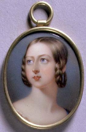 Portrait Miniature of Queen Victoria (1819-1901) 1839 (w/c on enamel on gold)