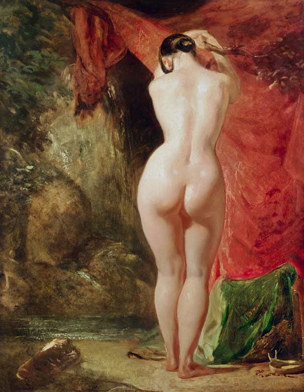 Diana standing by a waterfall (panel) od William Etty