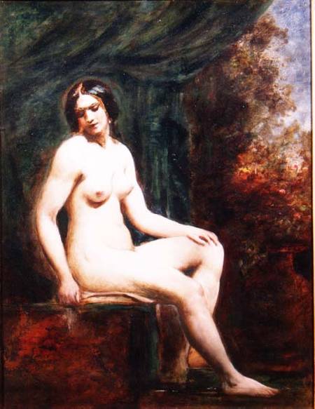 Seated Female Nude (board) od William Etty