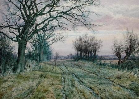 A Fenland Lane with Pollarded Willows od William Fraser Garden