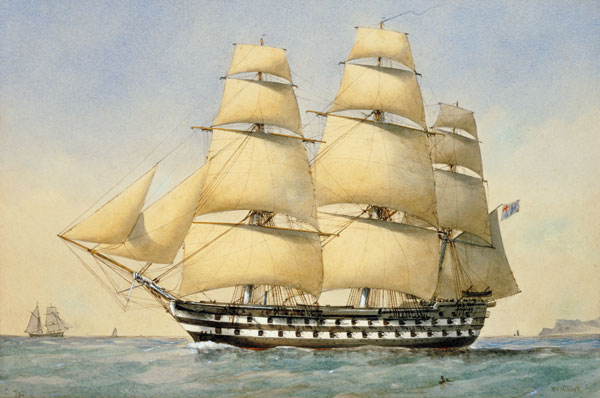 HMS Bellerophon off the Coast od William Frederick Mitchell