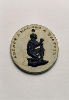 Wedgwood Slave Emancipation Society medallion, c.1787-90 (jasperware) od William Hackwood